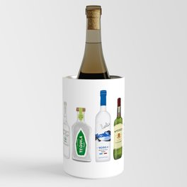 Tequila, Whiskey, Vodka Bottles Illustration Wine Chiller