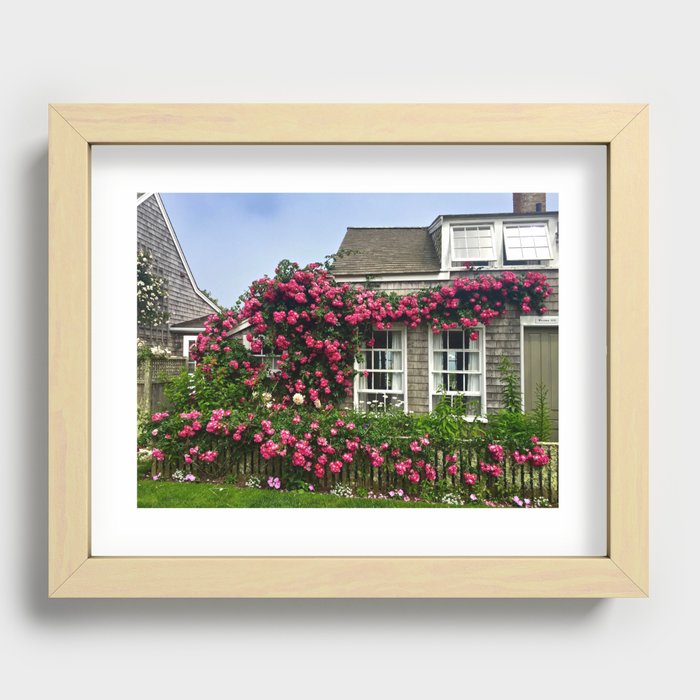 Rose House in Sconset Nantucket Recessed Framed Print