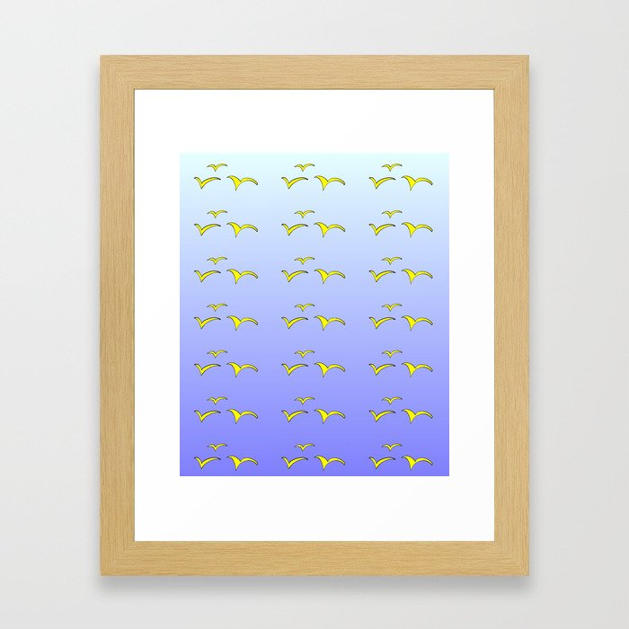 Birds in the blue sky 1-bird,sky,hope,feathers,jaws,eggs,aves,wing Framed Art Print