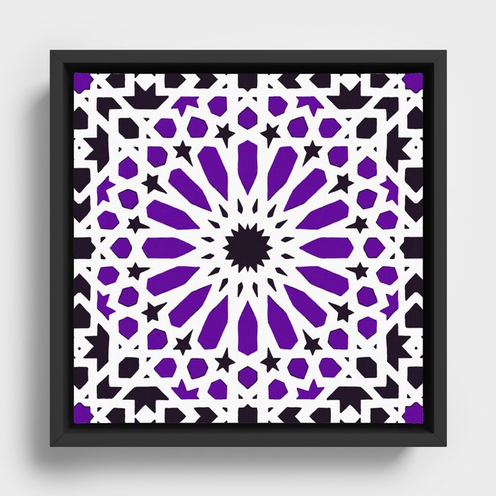 N274 - PANTONE Trend Color Geometric Oriental Antique Andalusian Moroccan Style  Framed Canvas