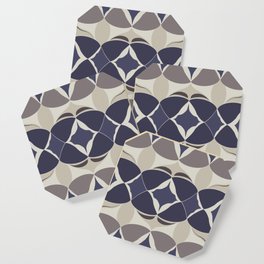 Modern abstract big weave pattern - Blue Coaster