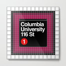 subway columbia university sign Metal Print | Newyorksubway, Pop Art, Vintage, Typography, Subwaystation, Graphicdesign, Columbiauniversity, Signage, Digital 