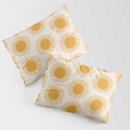 Golden Sun Pattern Pillow Sham