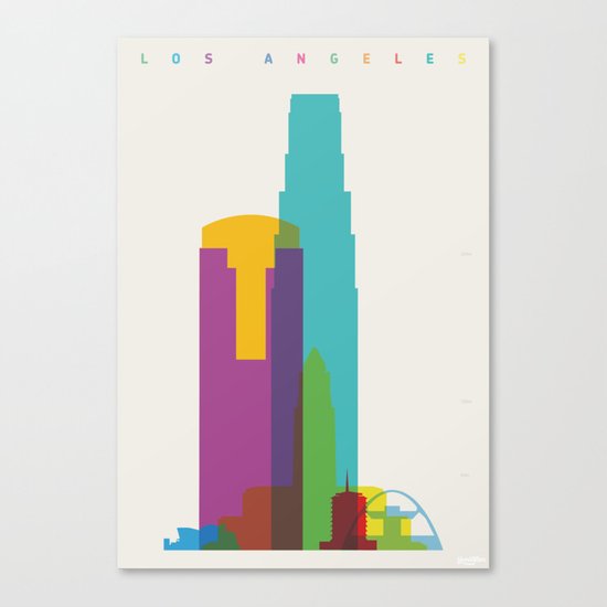 Shapes of Los Angeles accurate to scale Canvas Print