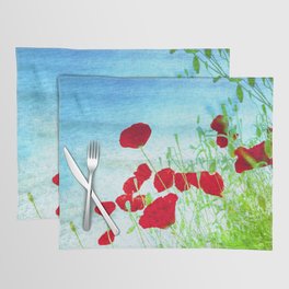 poppy painted impressionism style Placemat