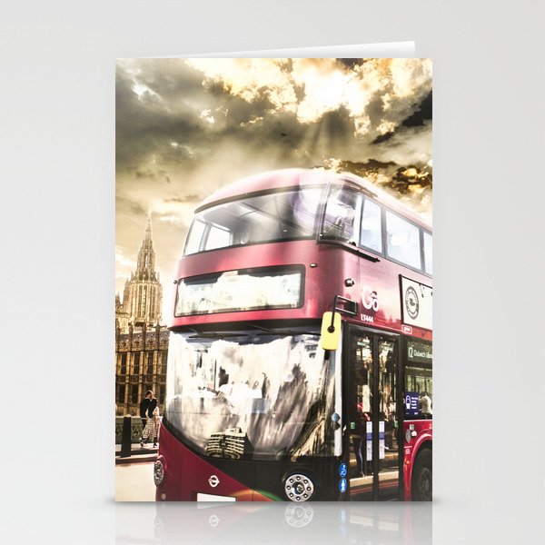 London bus and the houses of parliament  Stationery Cards