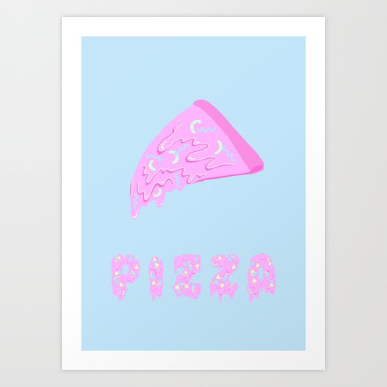 Pink Pizza Art Print