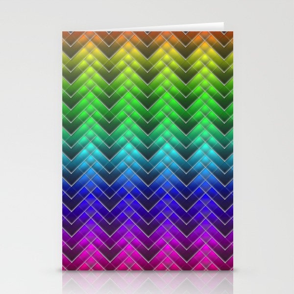 Zigzag pattern rainbow colors Stationery Cards