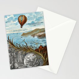 Hot Air Balloon Vintage Poster Stationery Card
