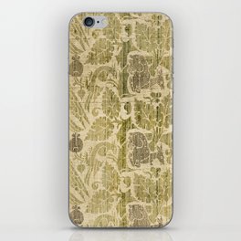 Antique Distressed Green Stags and Birds iPhone Skin