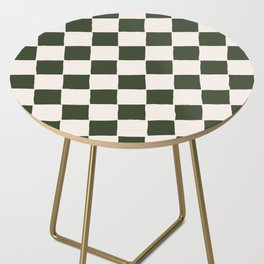 Groovy Dark Green Checker Side Table