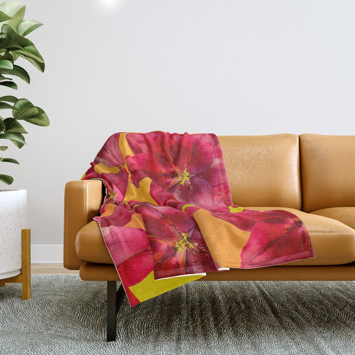 Red Beauty Lilies - Autumn Color #decor #society6 #buyart Throw Blanket