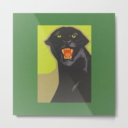 Black Panther Metal Print | Zoo, Digital, Bigcat, 4Colorprocess, Retro, Vintagegdr, Animal, Vintage, Jungle, Panther 