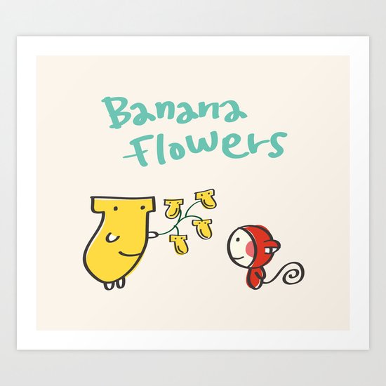 Banana Flowers Art Print