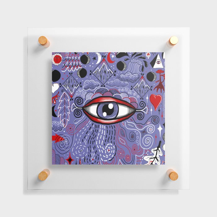 The all-seeing eye!  Very Peri periwinkle Floating Acrylic Print