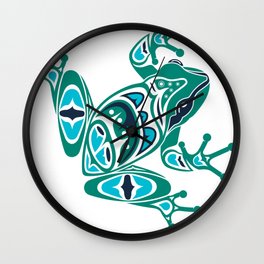 Frog Pacific Northwest Native American Indian Style Art Wall Clock
