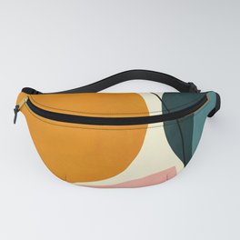shapes geometric minimal painting abstract Fanny Pack | Geometry, Petrol Blue, Art, Mixed Media, Contemporary, Peach Pink, Modern, Mustard Yellow, Hygge, Digital 