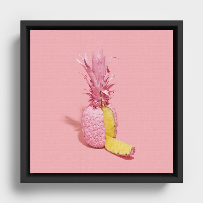 Pink Pineapple Framed Canvas