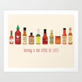 Hot Sauce Chart Art Print, Hot Sauce Chart Print, Cooking Print, Art Print, Kitchen Decor Art Print, Hot Sauce Poster, Hot Sauce Art Print Art Print