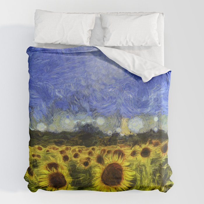 Summer Sunflowers Van Gogh Duvet Cover, Van Gogh Sunflowers Duvet Cover