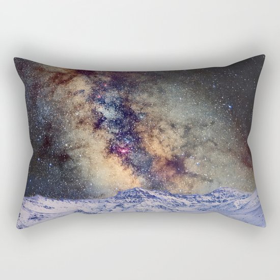 Sagitario, Scorpio and the star Antares over the hight mountains Rectangular Pillow