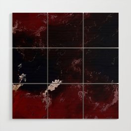 Red Black Wood Wall Art