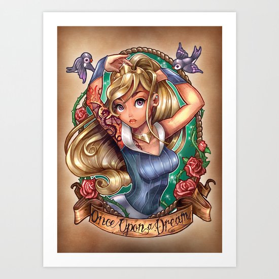 Once Upon A Dream (blue dress) Art Print
