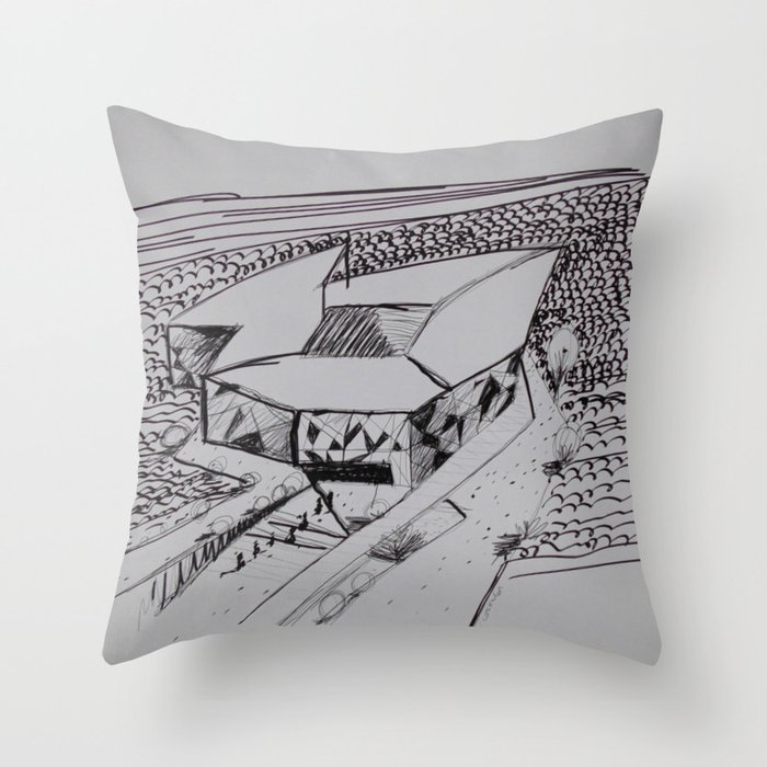 Wavy Lines In Landscape Throw Pillow