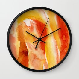 Orange sunset Wall Clock | Painting, Abstract, Pattern 