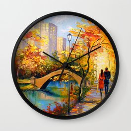 Romantic encounter in new York Wall Clock