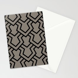 Black and Brown Tessellation Line Pattern 5 - 2022 Popular Colour Fireplace Mantel 0569 Stationery Card