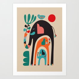 Three elephants Art Print