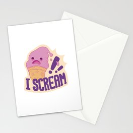 I Scream Cute and Funny Ice Cream Pun Stationery Card