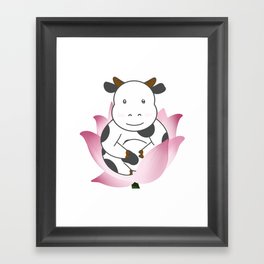 Meditating Cow in Peace Framed Art Print