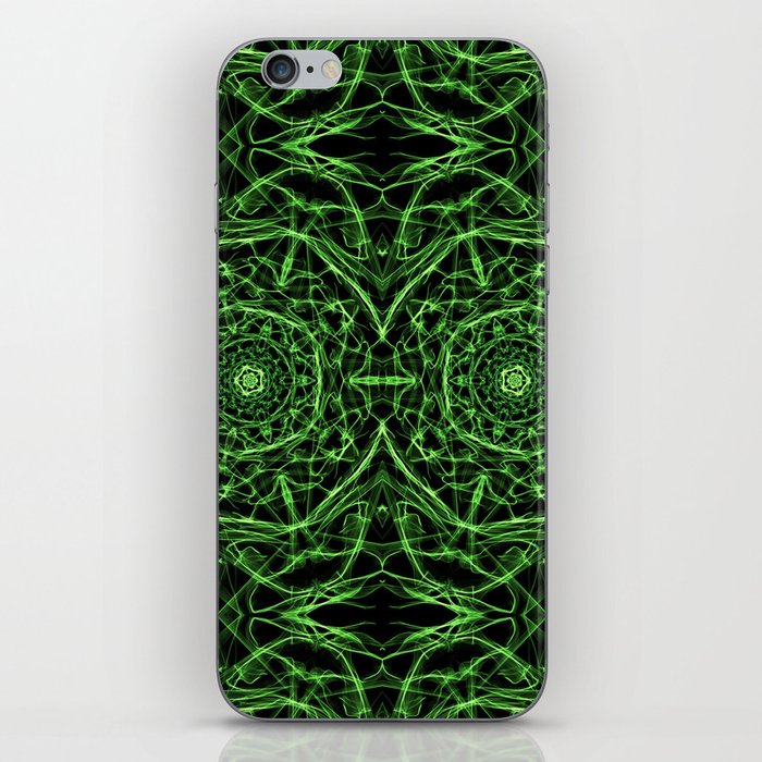 Liquid Light Series 18 ~ Green Abstract Fractal Pattern iPhone Skin