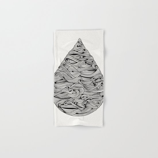 Water Drop – Black Ink Hand & Bath Towel