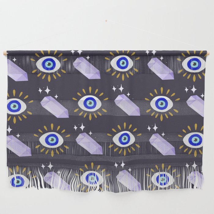 Amethyst and Evil Eye Wall Hanging