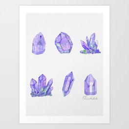 Crystals - Purple Agate Art Print