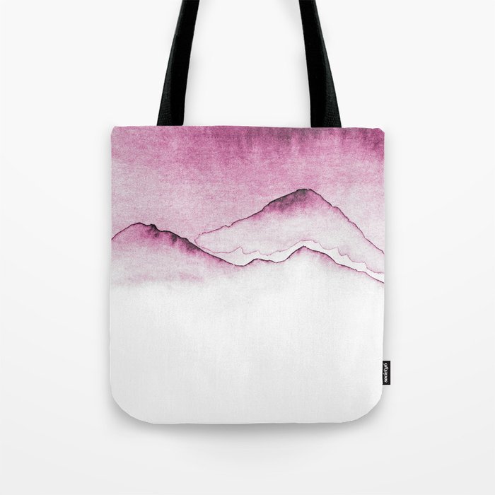 Pink Sky Mountains Tote Bag