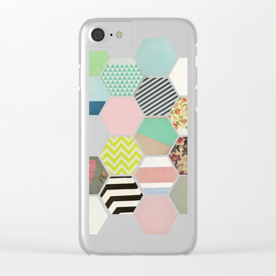 Florals and Stripes Clear iPhone Case