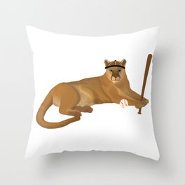 Cougar Baseball Throw Pillow