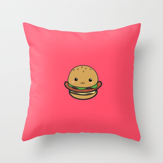 Cute Hamburguer Throw Pillow