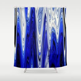 Zigzag Cobalt Blue Shower Curtain
