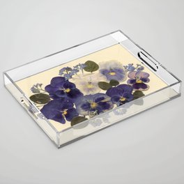 Pansy Blue Bouquet Acrylic Tray