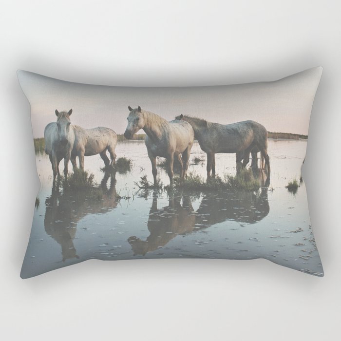 Camargue Horse II Rectangular Pillow