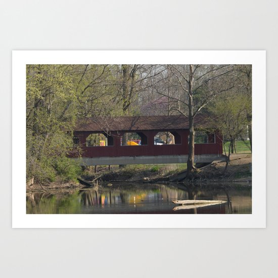 Covered bridge at Shady Side in Anderson, IN. Art Print