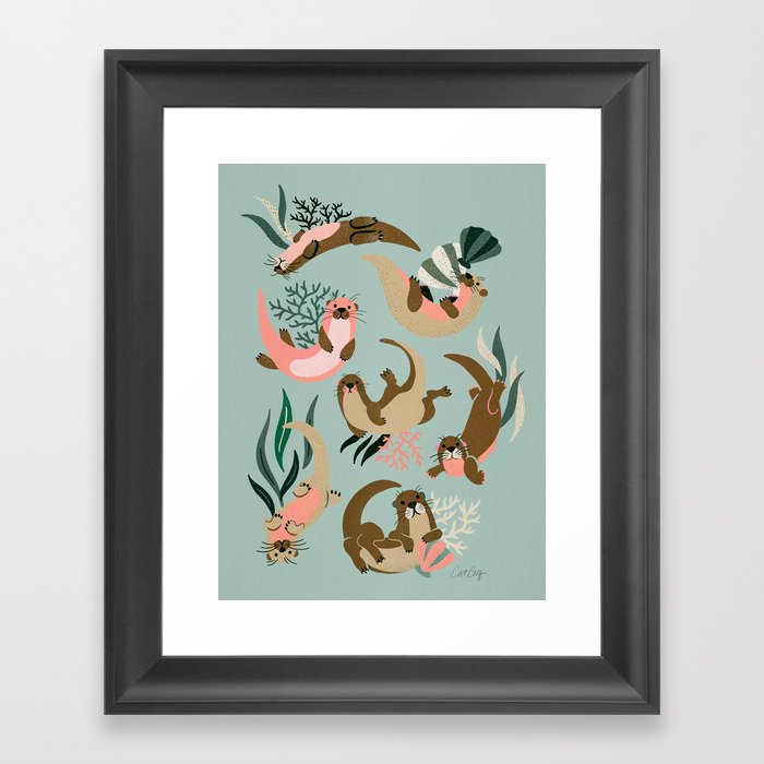 Otter Collection - Mint Palette Framed Art Print
