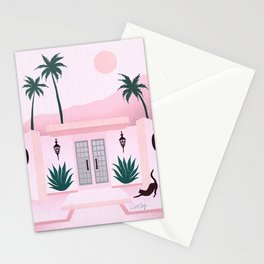 Palm Springs Home – Blush & Teal Stationery Card