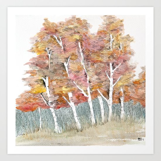 A Stand of Fall Art Print