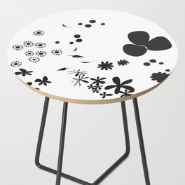 Flowers - BLACKwhite Side Table